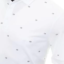 Calvin Klein Golf Monogram Pique Shirt -Mod Wear Shop Calvin Klein Golf Monogram Shirt CKMS22532 White 3
